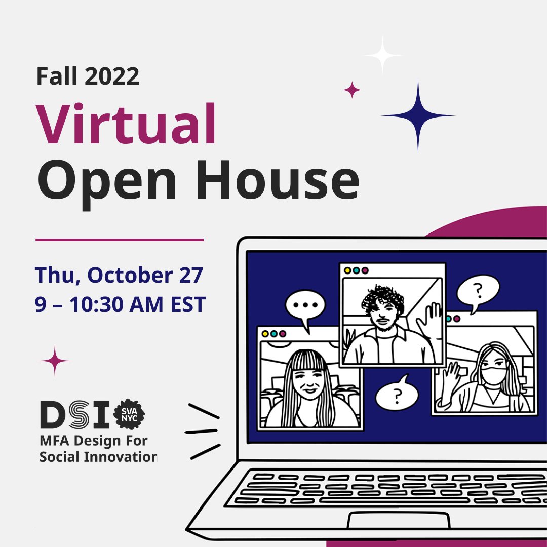 Join us to see what an MFA in Social Design can do for you!
Open House attendees will receive an $80 application fee waiver if they apply for Fall 2023 admission. It is important to use the same email address consistently throughout the entire application process.