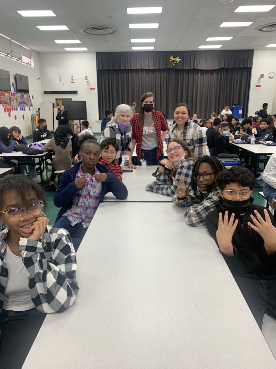 Fred Lynn M.S. celebrates #Bullyawareness, we wear our flannel because its peace we channel. #FLHornets