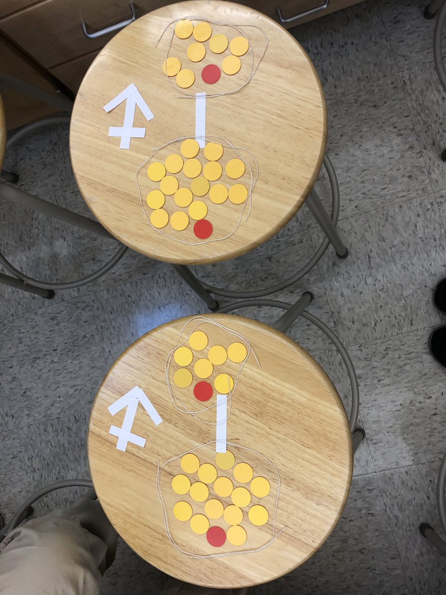 DorsCHEM's tweet photo. An #AACT resource enlightened me to the versatility of these two-sided counting chips for modeling. I created an intermolecular forces modeling activity with different scenarios and had students gallery walk and generate “I Notice, I Wonder” statements. #ChemEd #APChem https://t.co/PJSTb69tBS