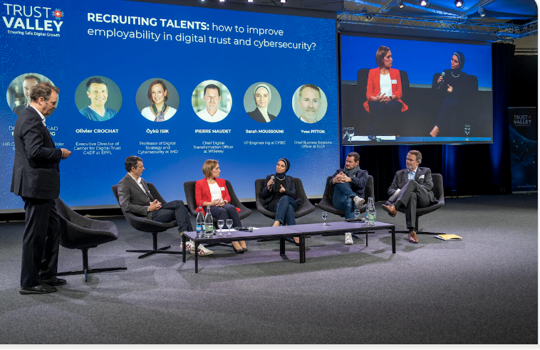 Looking back at the #TrustValleyDay2022 Panel Discussion “Recruiting talent: How to improve employability in cybersecurity?” Read the post: bit.ly/3f4lSee #TrustValleyCH #cybersecurity #talentgap cc @lennig