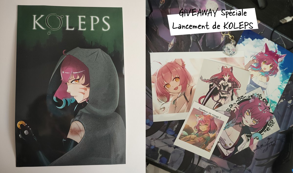 KatChanVT's tweet photo. GIVEAWAY MERCH

Pour célébrer la sortie de ma série audio, je vous propose de tenter de gagner :

- 1 poster KOLEPS dédicacé 30x45cm
- 2 prints KatChan signés 15x21cm
- 2 prints 11x15cm
- 1 polaroid 
- 1 porte clé holographique miniature

(1/2) Règles ⏬ https://t.co/p8zFRW8Aei