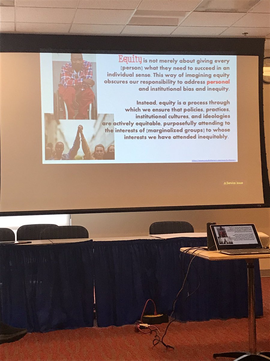 ditchingdewey's tweet photo. Such a powerful perspective of what equity truly means…”equity is not something we do…it’s a way of being” - @accordin2jo #mcpc #teambcps @BaltCoPS @StoneleighES https://t.co/IoTTopBAkO