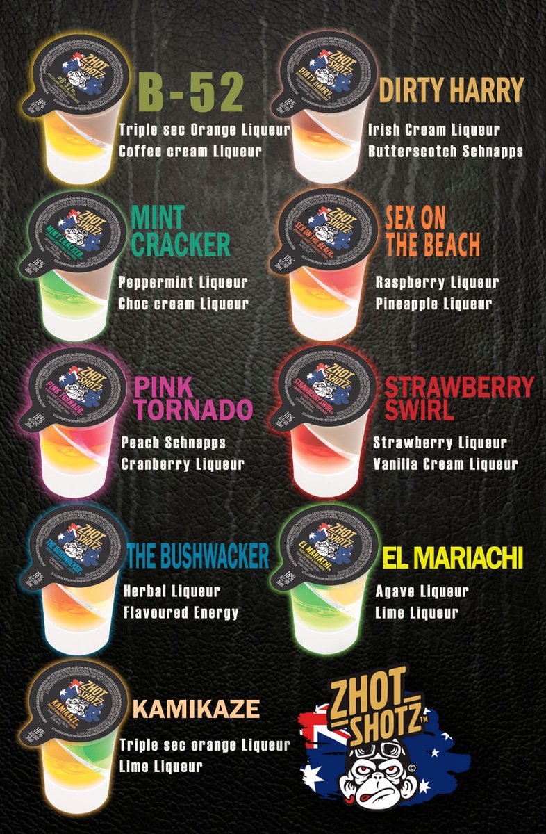 ZhotShotz's tweet photo. Zhot Shotz Flavors #alcohol #ZhotShotz https://t.co/RPHpJ3cVcP
