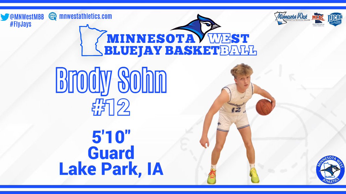 One week away from gameday!! First of many player introductions. #FlyJays

#⃣1⃣2⃣
Brody "Bubba" Sohn
Guard
Lake Park, IA