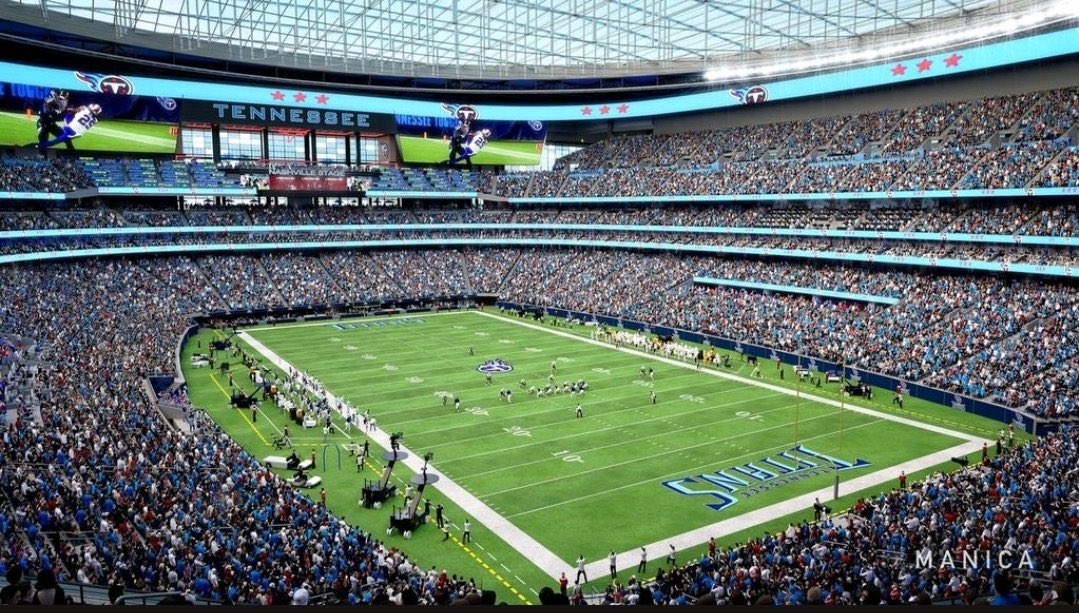 JoePompliano's tweet photo. The Tennessee Titans have released renderings for their new $2.1 billion stadium 🔥 https://t.co/YJYFeXbjsu