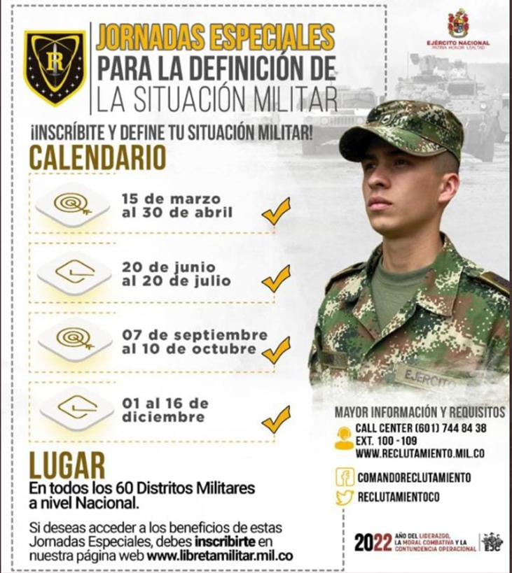COAMIBR22's tweet photo. Ultima oportunidad en este 2022, define tu situación militar y has parte de esta gran institución...prepárate https://t.co/cDdr1APvJp