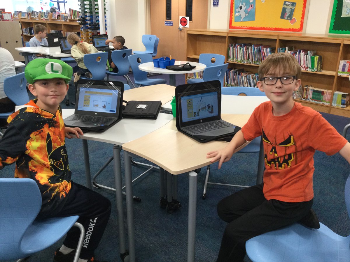 JkLibrarian's tweet photo. After seeing Iroquois artifacts yesterday, fourth graders are continuing to learn about the Iroquois by taking a virtual field trip to a longhouse and creating their own digital drawings of a longhouse.
@BataviaJK #JKWay https://t.co/KjisDHyRh5