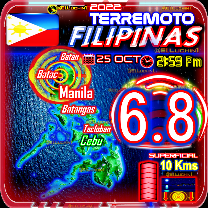 TemblorAlerta's tweet photo. 🇵🇭 #UltimaHora #Alerta
➡ #Terremoto 🔴 6.8 ⚡ USGS
Batac #Badog al SurEste
🌌 Noche Filipinas🇵🇭
al NorEste de Manila 🇵🇭 Philippines
#Sismo #FelizMiercoles #Temblor
#Earthquake #EarthquakePH https://t.co/b62aInwTiA