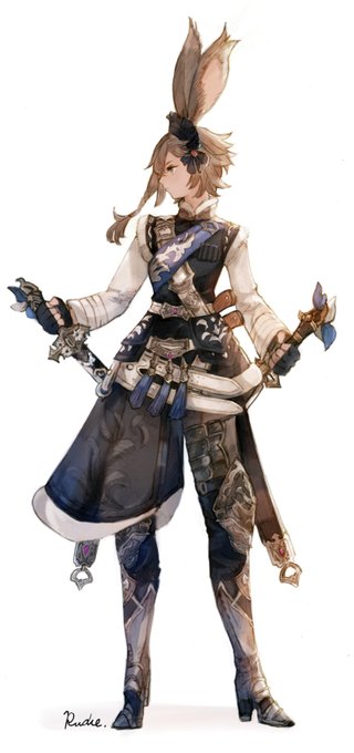 不機嫌なヴィエラ(FF14)#FF14イラスト 