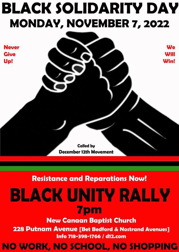 Since the topic has been about black economic power or lack thereof, every day until Nov 7th, I’ll be tweeting about Black Solidarity Day: a national black holiday where we refrain from economic participation to encourage solidarity among black workers against our oppressors.