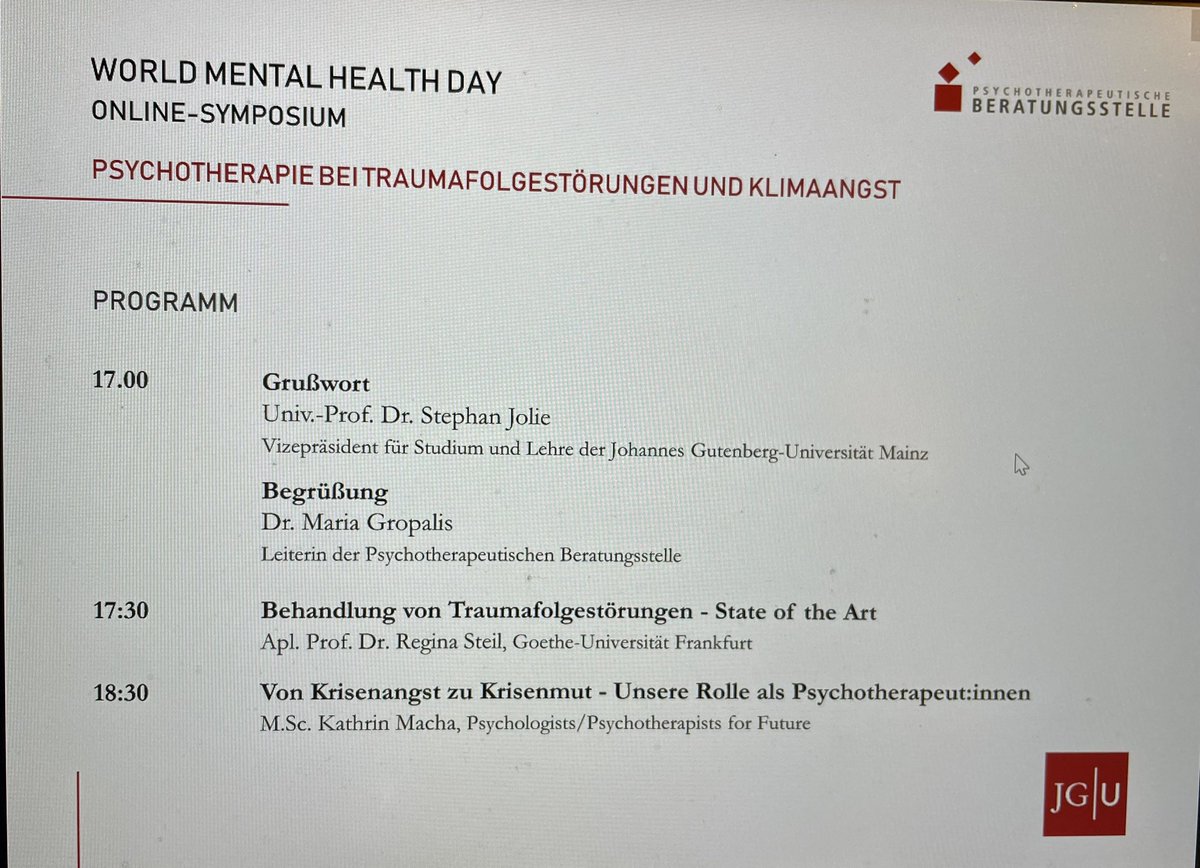 LempertzD's tweet photo. World Mental Health Day - online Symposium der Johannes-Gutenberg-Universität Mainz #RLP #LPK_RLP #EMDR #emdreurope https://t.co/lsIKs8Xxno