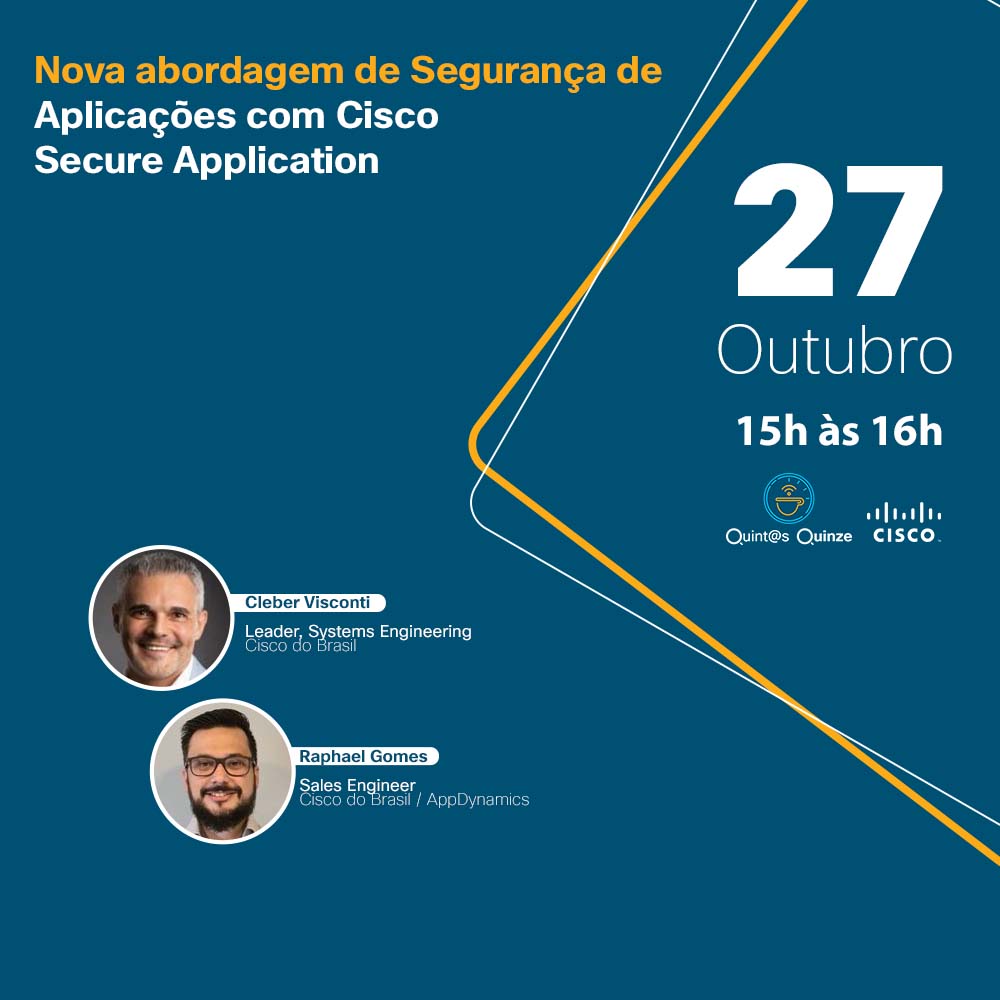 clebervisconti's tweet photo. Toda semana, esperamos você no nosso webinar gratuito: o Quint@s às Quinze. Esta semana, você vai saber mais sobre o Cisco Secure Application. Participe e fique por dentro das novidades da Cisco!

Inscreva-se aqui: https://t.co/sdMNeWSfUz https://t.co/5ZZJNB7K50