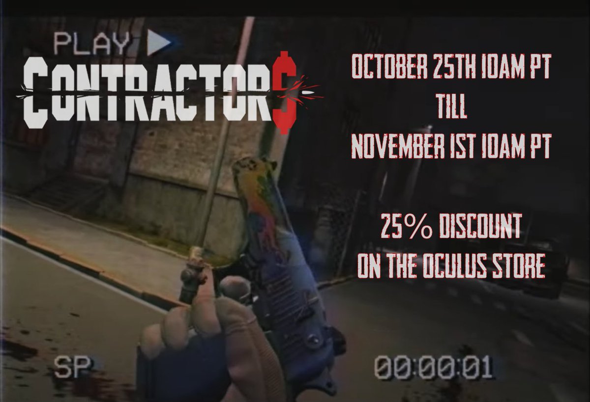 25% Discount on the Oculus store from Oct 25th 10AM PT till Nov 1st 10AM PT!  oculus.com/experiences/qu…

#vr #oculus #contractorsvr
