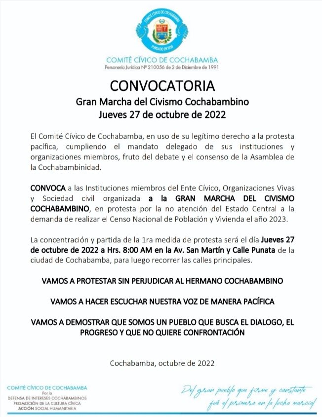 COMITÉ CÍVICO PRO LA PAZ tweet media