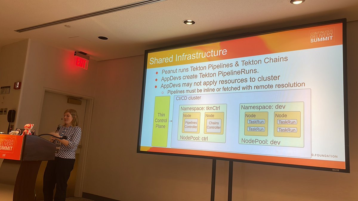 She loves dogs and is presenting Operating <a href="/tektoncd/">tektoncd</a> Efficiently &amp; Securely for Multi-team Use cases - <a href="/r2wend2/">Wendy Dembowski</a> <a href="/CDeliveryFdn/">Continuous Delivery Foundation (CDF)</a> #cdsummit