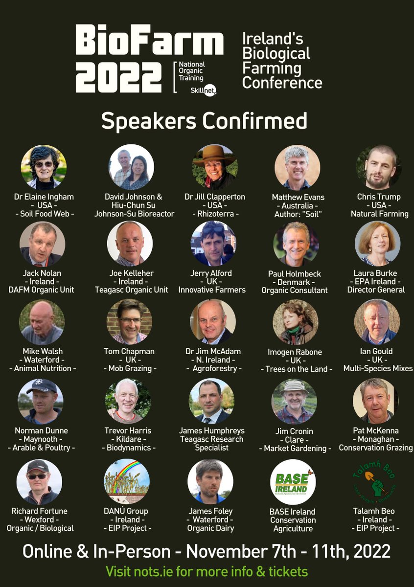 Full lineup confirmed for #BioFarm22 - November 7th - 11th from 1pm - 6pm each day. Tickets and full schedule info here: nots.ie/events/biofarm… #BioFarm