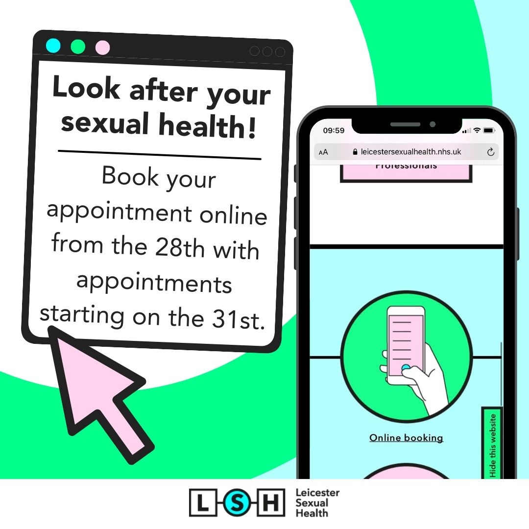 We are happy to announce that our online booking will be re-opening! From Friday the 28th you will be able to book appointments, with the first online booked appointments beginning on Monday the 31st #Leicester #Leicestershire #Rutland #LeicesterSexualHealth