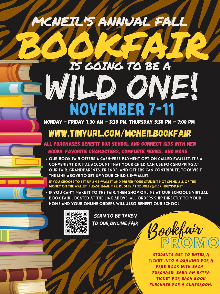 The Book Fair is Coming!!!!! <a href="/McNeilElem/">McNeil Elementary</a>