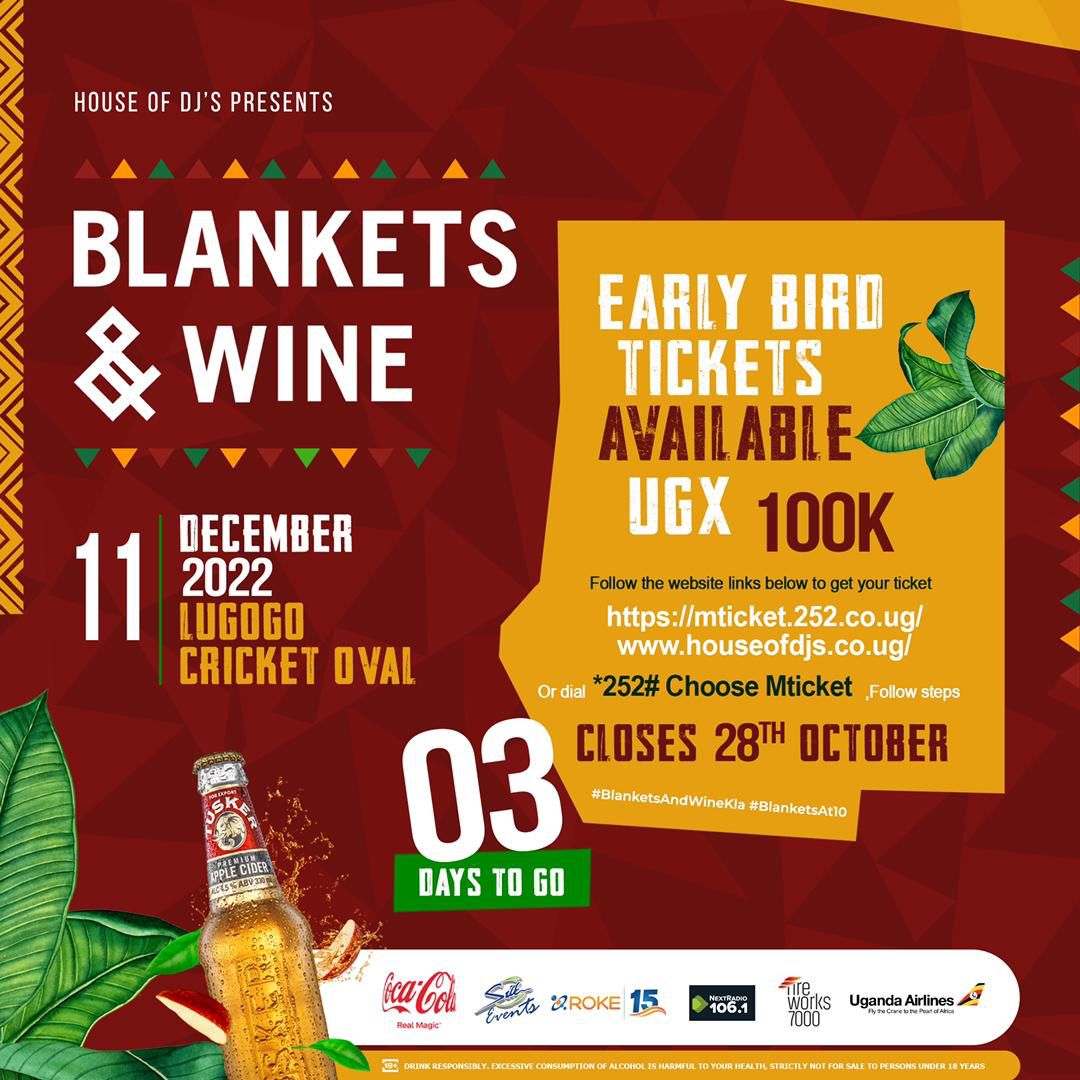 It's the KING OF QUEENS @yemialadee at #BlanketsAt10, Happening at Lugogo Cricket Oval - 11th Dec Tickets 🔗 mticket.252.co.ug / houseofdjs.co.ug. ⚠️Early Bird at 100k - offer Valid til this Friday, at midnight. #BlanketsAndWineKla @BlanketsNWineUG