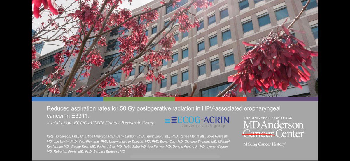Kate Hutcheson (@kahutcheson) on Twitter photo Honor to present on behalf of <a href="/eaonc/">ECOG-ACRIN Cancer Research Group</a> and E3311 investigators at <a href="/ASTRO_org/">ASTRO</a> <a href="/RobertFerrisMD/">Robert Ferris, MD, PhD</a> @BarbaraBurtness <a href="/MDAndersonNews/">MD Anderson Cancer Center</a>. 🙏👏E3311 SLPs for MBS participation making it all possible! Honor to present on behalf of <a href="/eaonc/">ECOG-ACRIN Cancer Research Group</a> and E3311 investigators at <a href="/ASTRO_org/">ASTRO</a> <a href="/RobertFerrisMD/">Robert Ferris, MD, PhD</a> @BarbaraBurtness <a href="/MDAndersonNews/">MD Anderson Cancer Center</a>. 🙏👏E3311 SLPs for MBS participation making it all possible!