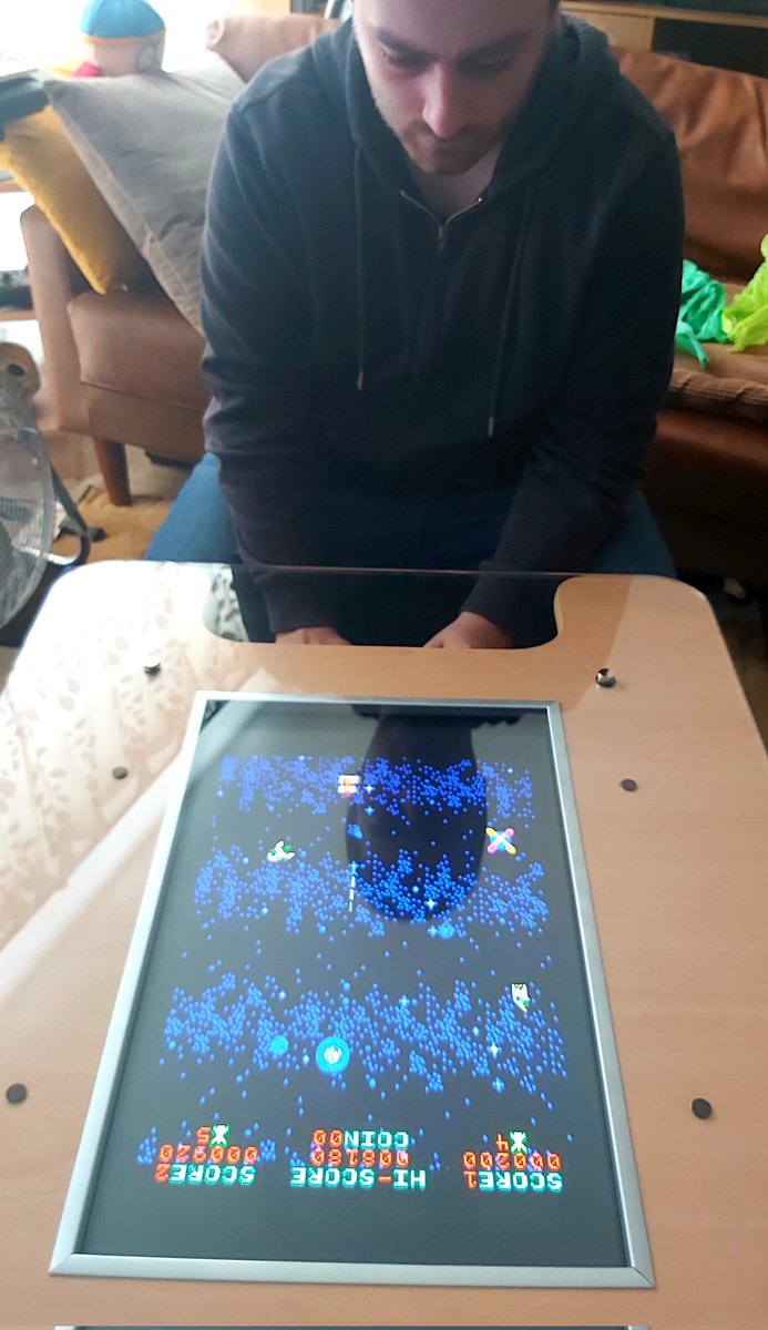 couchman_vernon's tweet image. Quick go on the "Retro Arcade Table" today. Still being stuffed by @jack_couchman better known as "Luke Sky W@nker"! #phoenix #PacMan #BombJack #Retro #Arcade #Gaming