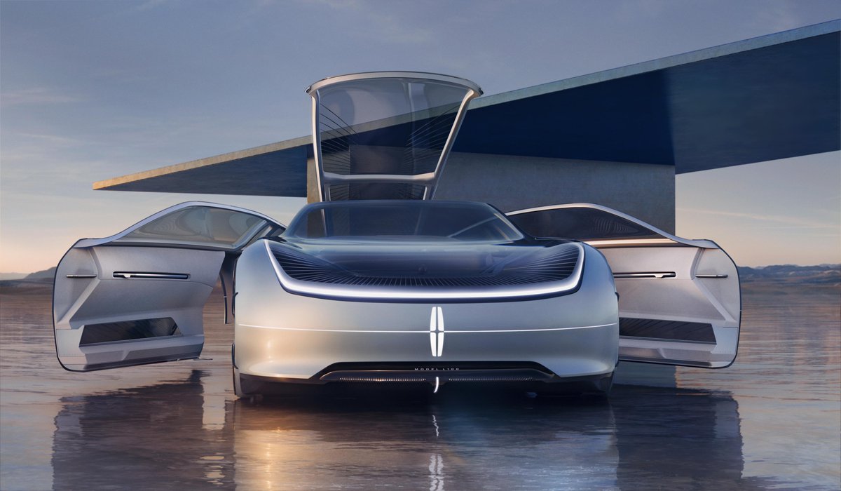 NewFordTech's tweet photo. Appreciation post for Lincoln's electric #ModelL100 #conceptvehicle - a homage to its 1922 Model L! 😁 Do you love it as much as we do? Comment below ⬇ https://t.co/dtf1dmEYfb