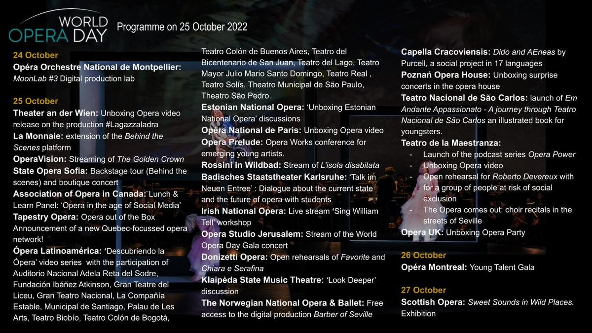 Operosa's tweet photo. Happy World Opera Day, everyone! ✨On such a momentous day, World Opera Day has decided to Unbox Opera and give the opportunity to a wider audience to discover new facets of the opera.
Get more info: https://t.co/xUxhFeJvxJ
#operosa #opera #WorldOperaDay #UnboxingOpera https://t.co/zNE1C20aHT