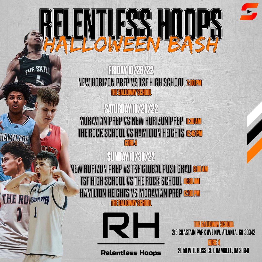 ‼️ 3 DAYS AWAY ‼️

Join us on Friday for our opener in the <a href="/Relentless_Hoop/">Relentless Hoops</a> Halloween Bash!

<a href="/TMarkwith14/">Trent Markwith</a> <a href="/TheSkillFactory/">TSF</a> <a href="/_joshtec/">Josh Tec</a> <a href="/SUVtv/">SUVtv</a> <a href="/BrandonHall_Atl/">Brandon Hall School</a>