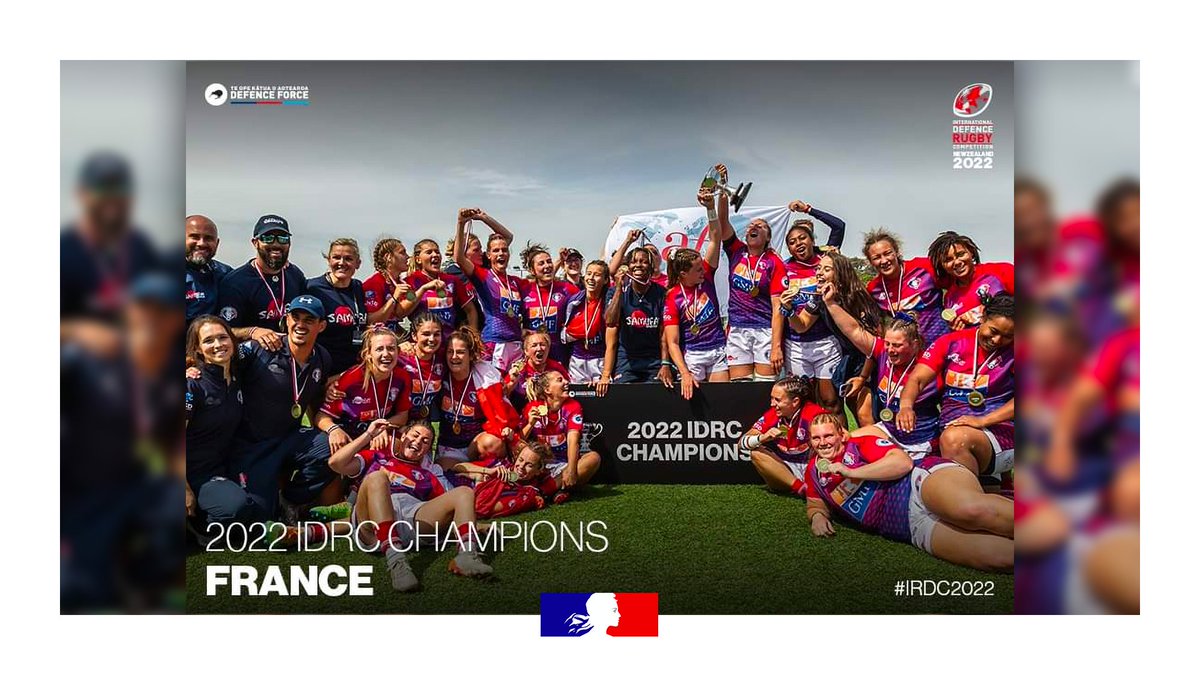 🏉 Félicitations à l'équipe de France 🇫🇷 militaire féminine de rugby à XV pour leur titre de championne du monde ! 👏🏆 #ArméeDeChampions 💪 #CohésionDéfense #IRDC2022