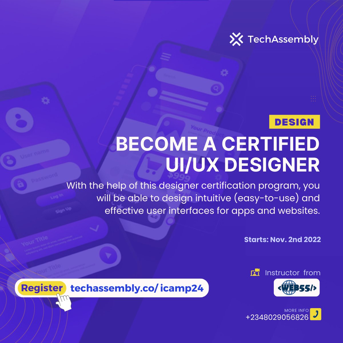 TechAssemblyCo's tweet image. The average UI/UX designer salary in the United Kingdom is £45k/yr, or £23/hr. Entry-level positions start at £35k/yr
This certification program helps you with hands-on practice with methodologies employed at Web55, a UK-BASED agency. (Limited Slots)
techassembly.co/icamp24
