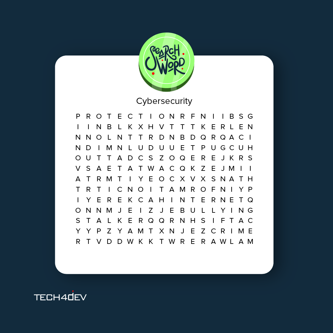 Tech4DevHQ's tweet photo. There are 14 cybersecurity related terms in this search word puzzle? Can you find all of them? 😉
Drop them in the comments 👇🏼
#WomenTechsters #WomenTechstersMasterclass #WomeninTech #FintechEgypt #Cybersecurity #WomeninCybersecurity #WomeninCybersecurity https://t.co/QtLHzvLRaq