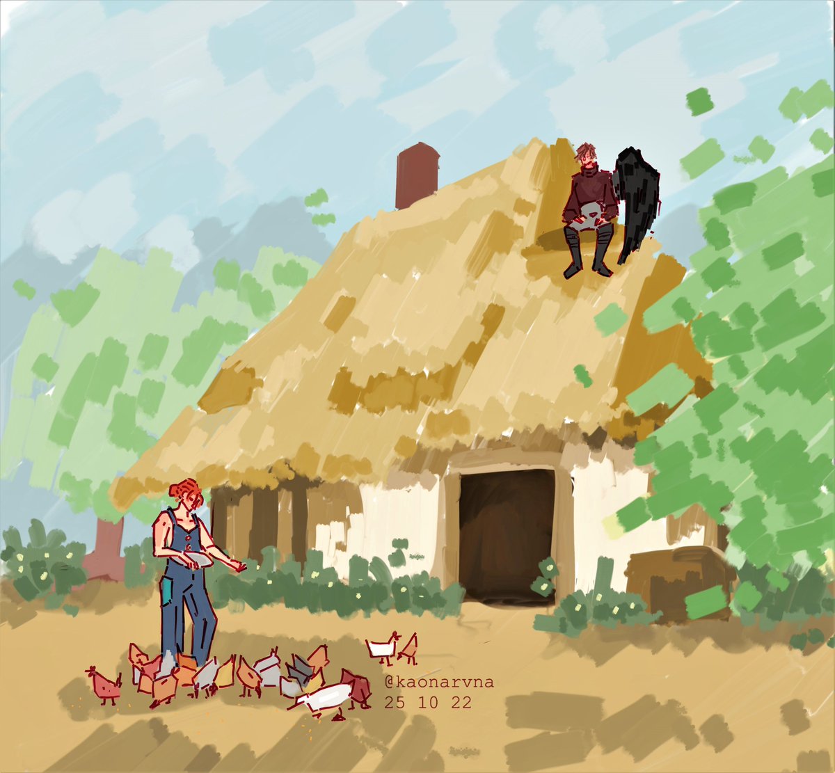 needed an excuse to draw a handsome little cottage - found one.

#digitalart #ArtistOnTwitter #drawing #illustration