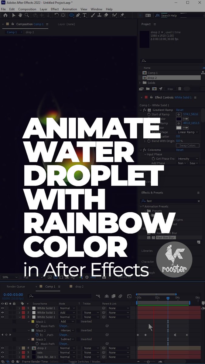 Animate Water Droplet with Rainbow color in After Effects #Shorts youtu.be/D3HN-0l0ty4 via @YouTube