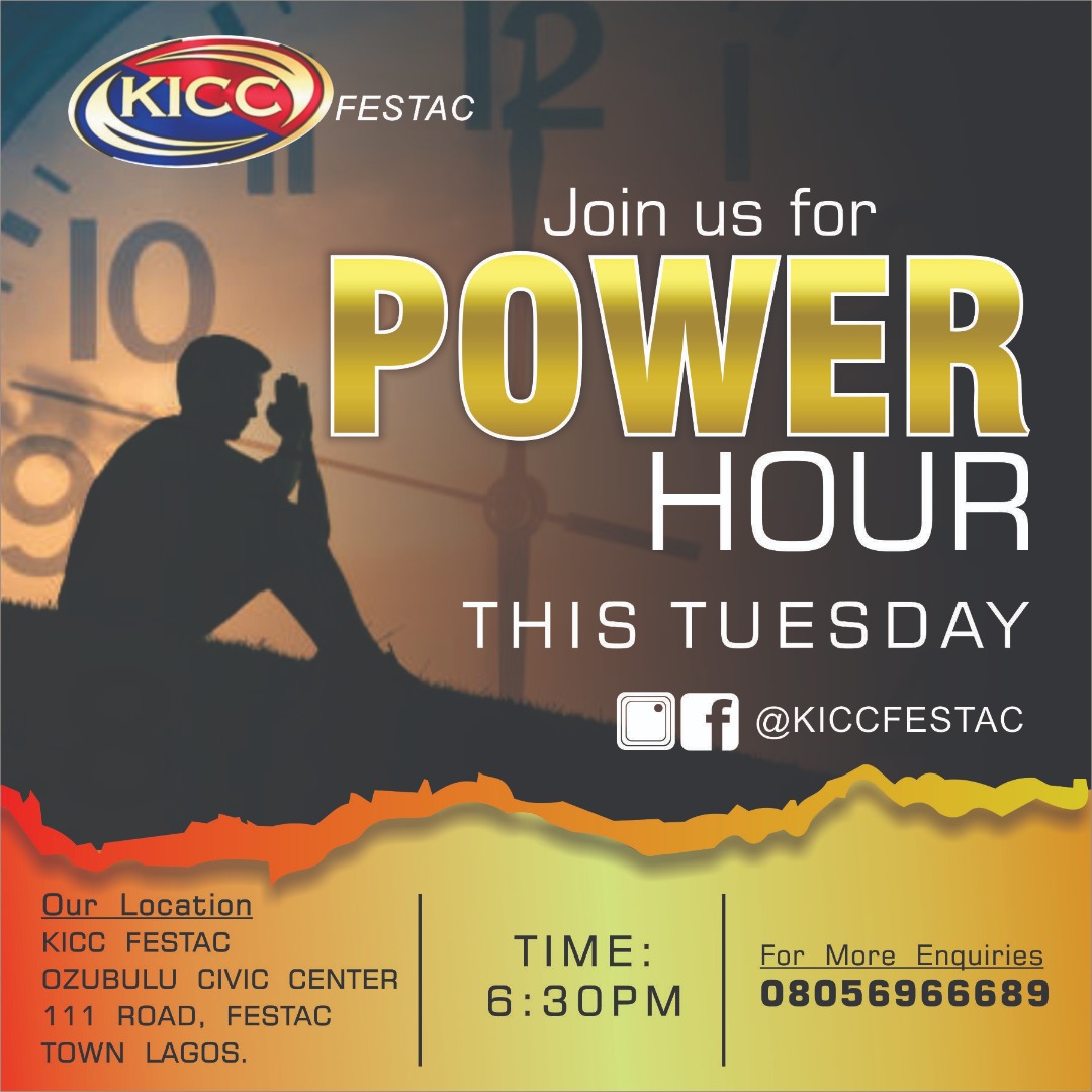KICCFESTAC's tweet photo. Join us for our Prayer Hour Service by 6pm, Today :- For an amazing time in God's presence. When there is a man to pray there is a God to Anwer

Invite someone 
See you in  church https://t.co/lSbiosBvzY