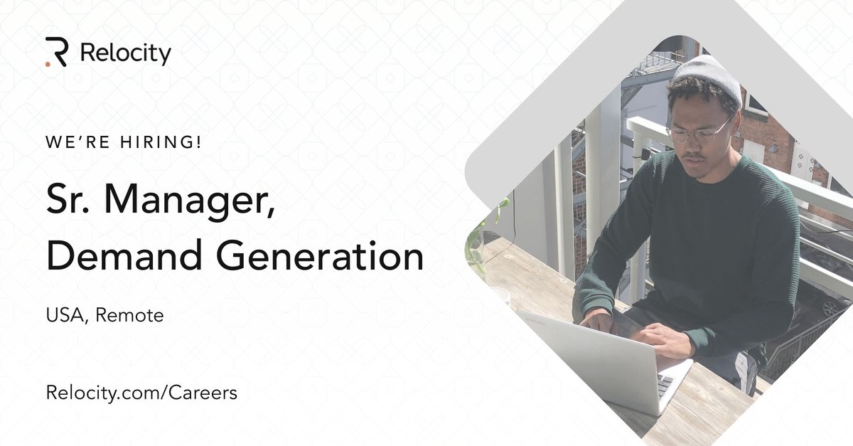 RelocityInc's tweet image. We’re #hiring a Sr. Manager, Demand Generation to accelerate new business pipeline and streamline the execution of global marketing programs and initiatives. Apply here: bit.ly/3W0ZjYH 

#JoinRelocity #Relocity #JobOpening #Recruiting #Remote