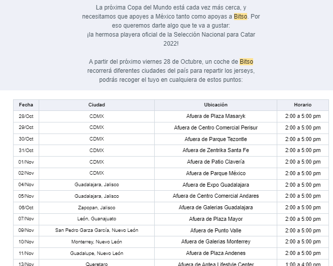 cryptomortales's tweet photo. Hey tio @Bitso hoy a una amiga le llego este correo donde dicen repartir playeras , horarios y días en algunos estados de México.

Un link a formulario con nombre,correo, talla y si un tercero recoje la playera también agregar su nombre.

Es real? Fake? 
#bitso #mexico https://t.co/VEgpD8NSCe