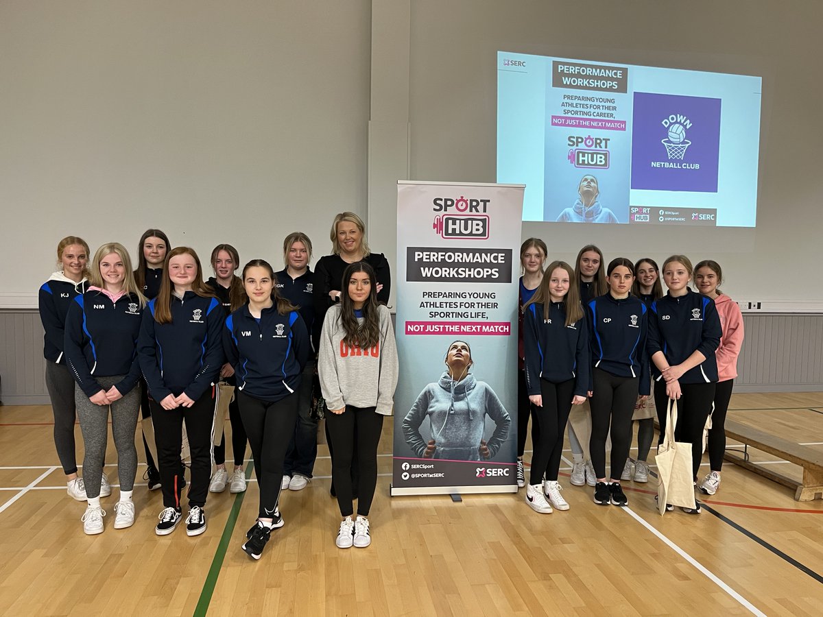SERCSport's tweet photo. Our Performance Workshops hosted @DownNetballClub! 🏆
We looked at:
1️⃣ Strength and Conditioning 💪🏽
2️⃣ Injury Prevention 🤕
3️⃣ Sports Psychology 🧘🏻‍♀️

We want to thank all the girls from Down Netball Club for taking part and giving it their all!👏🏼
Best of luck in your season ahead! https://t.co/typlnuhC2O