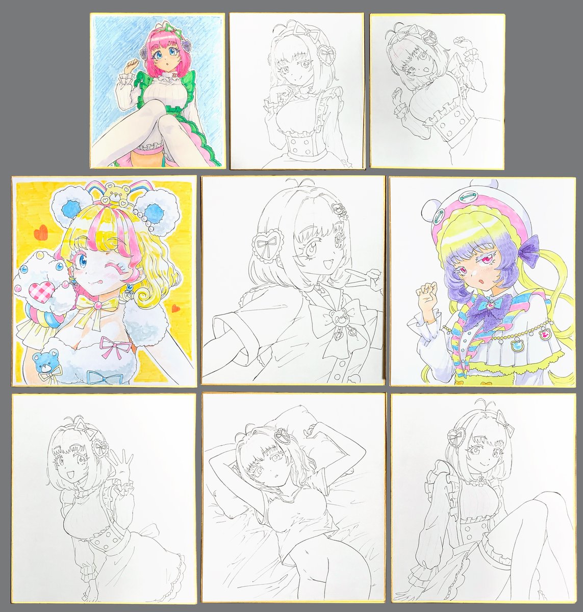 色紙進捗いまのところ大サイズ6枚と中サイズ3枚の予定 