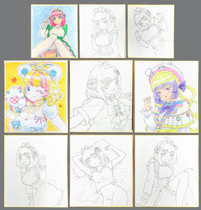 色紙進捗いまのところ大サイズ6枚と中サイズ3枚の予定 