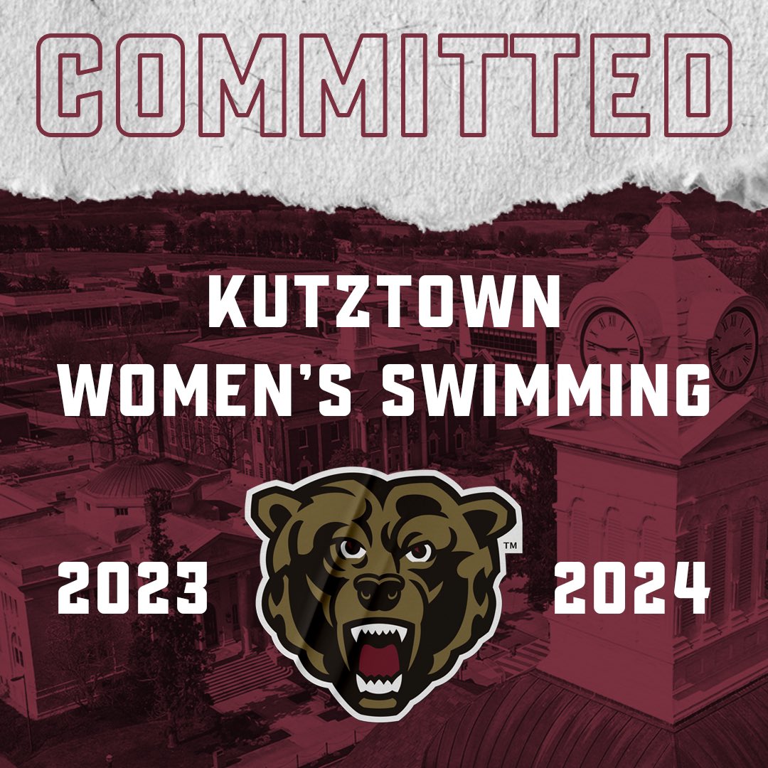 KUSwimming's tweet photo. That’s +1 for the KU Golden Bears!! This swimmer is going to make a big impact to our growing program 🐻🏊♀️✨
.
.
#kutztownswim #commited #collegeswimming #kutztownu #kutztown #kutztownuniversity #kutztownpa #d2swim #paswim #psacwswim https://t.co/Z4A2mzeMxD