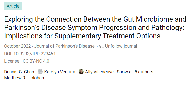 My first publication is available ! ☑️📰 Read about the relationship between Parkinson's disease and the gut here 👇
content.iospress.com/articles/journ…
