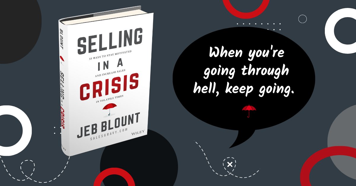 Good advice: In a recession the #sales pros who survive are disciplined, focused on fundamentals, make smart choices, and maintain a winning mindset. Read #SellinginaCrisis by Jeb Blount @SalesGravy #recessionproof amazon.com/Selling-Crisis…