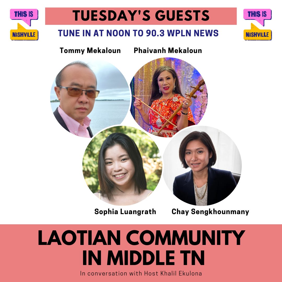 ThisIsNashville's tweet photo. Middle Tennessee is home to one of the largest Laotian communities in the U.S.

Today, we're heading to Murfreesboro to learn more about this community.

Our guests include @APImidTN board member Sophia Luangrath and @LASMTC attorney Chay Sengkhounmany. https://t.co/0mo5rRDmOr