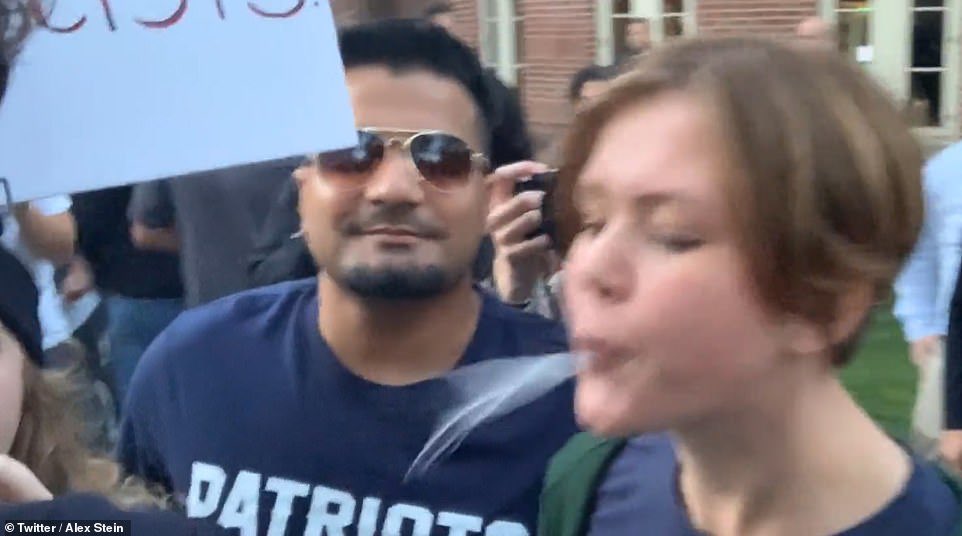 When you’re so tolerant and accepting and NOT fascist that you literally spit on anyone who disagrees with you.