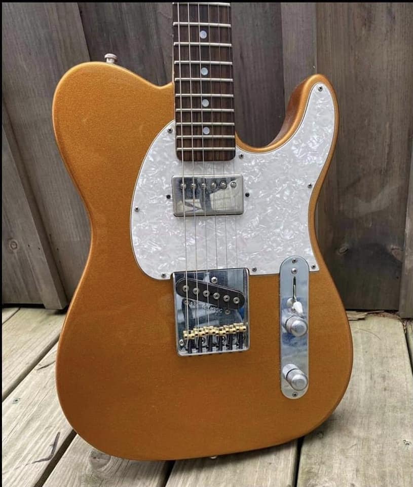 Time to share your #teletuesday pics with us. Here’s ours, a G&L ASAT Classic Bluesboy in Tangerine Metallic sent in by Mark L.    #elixirstrings #elixirtheoriginal #guitarplayer #guitarplayers #guitarstrings