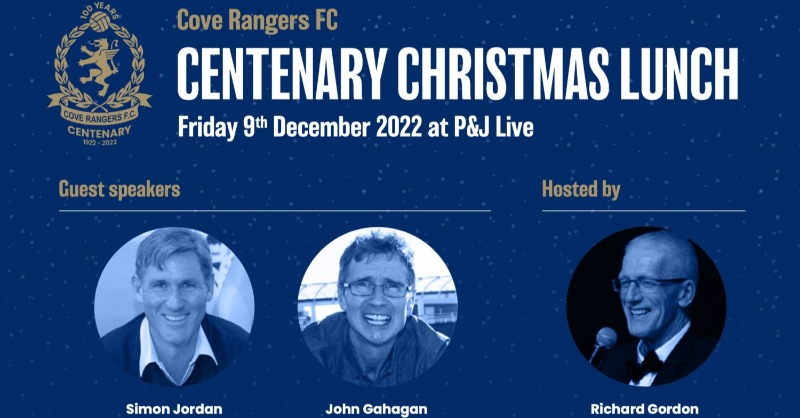 CoveRangersFC's tweet photo. 🎄 The curtain will fall on the club’s Centenary celebrations with a gala lunch at P&amp;J Live in December, and with demand high, and only a few tables remaining, this is your chance to be part of the event!

Find out more 👇
