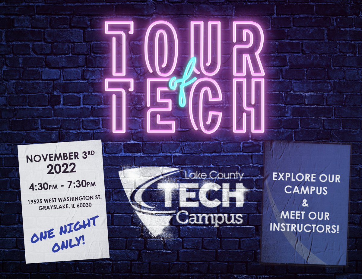 LCTechCampus's tweet photo. Interested in learning more about Tech? Here's your reminder to join us for Tour of Tech on November 3rd! It's a great opportunity for students and parents to come and get a feel for everything Tech Campus has to offer.
Looking forward to seeing you all there! https://t.co/nClwcBFjW5