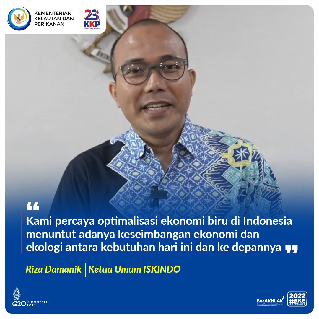 #SahabatBahari, masih dalam rangka menyambut HUT KKP ke-23, yuk kita simak doa dan harapan dari Ketua Umum Ikatan Sarjana Kelautan Indonesia (ISKINDO), Bapak Riza Damanik