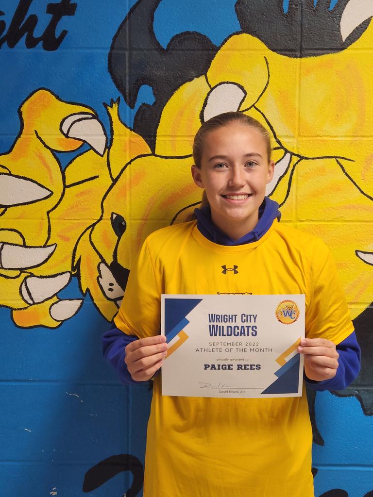 Congratulations Paige Rees on being selected as an Athlete of the Month. #wildcatstrong