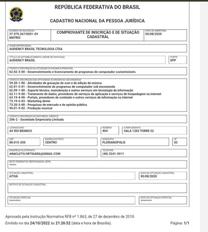 Brunot2016's tweet photo. @Biakicis @letrin45 A empresa escolhida por Fábio Faria para "fazer auditoria" nas rádios nordestinas sequer tem autorização  para "fazer auditoria". É uma firma de suporte técnico de internet de algum amigo, que emprestou o nome em troca de dinheiro. Como tudo no Bolsonarismo, a empresa é falsa https://t.co/OHwUkm2h1h